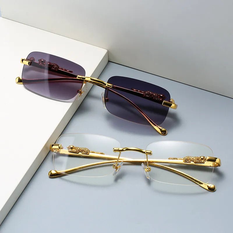 Skanto | LEOPARDVIEW – Stilfulle Rimless Solbriller med UV400 Beskyttelse