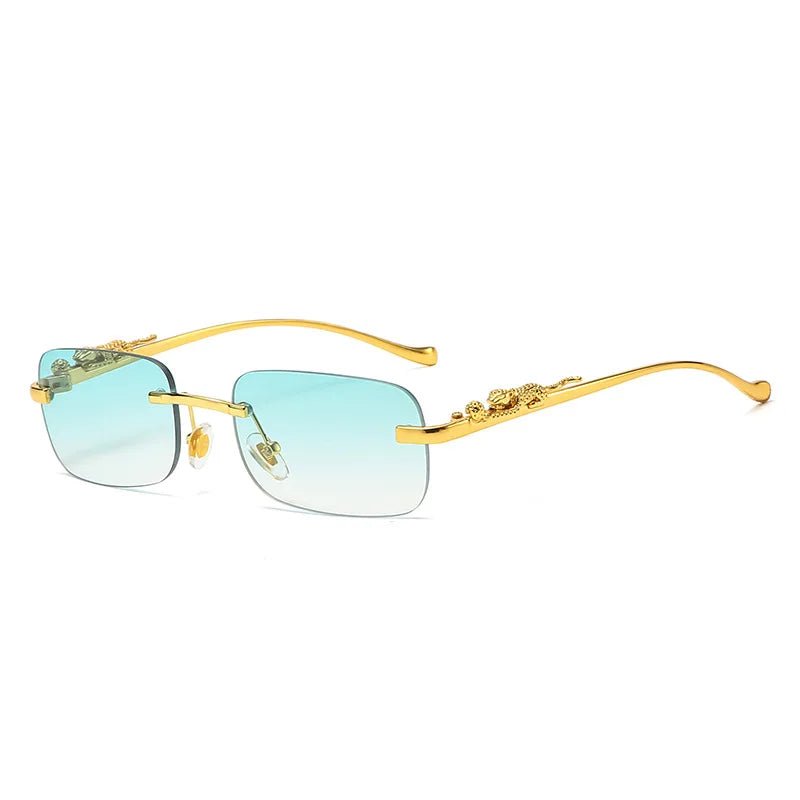Skanto | LEOPARDVIEW – Stilfulle Rimless Solbriller med UV400 Beskyttelse