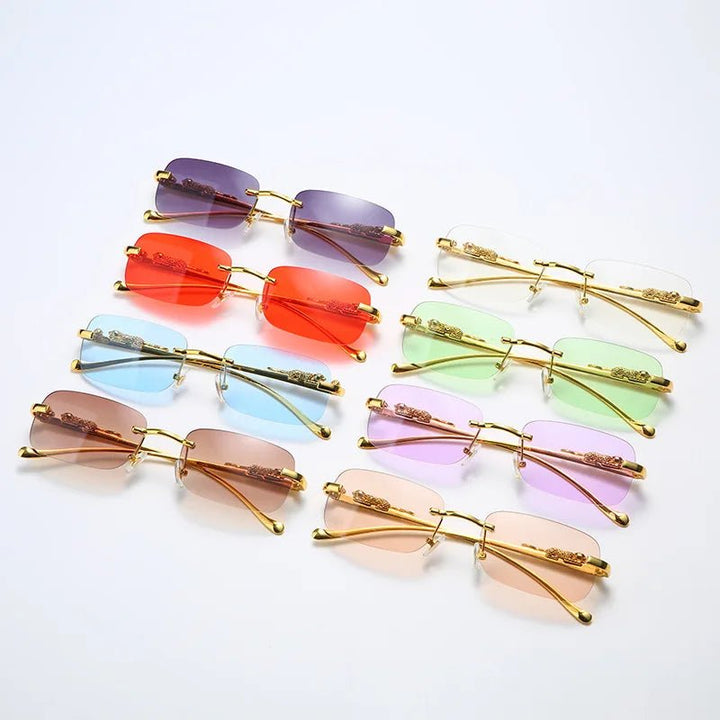 Skanto | LEOPARDVIEW – Stilfulle Rimless Solbriller med UV400 Beskyttelse