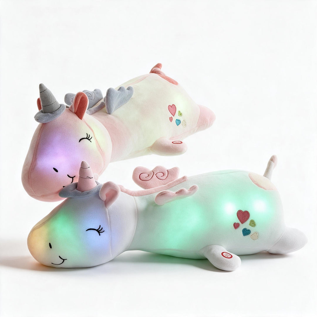 Leuchtendes Einhorn-Plüschtier | Farbwechsel-LED-Licht | 60 cm, Mehrere Farben