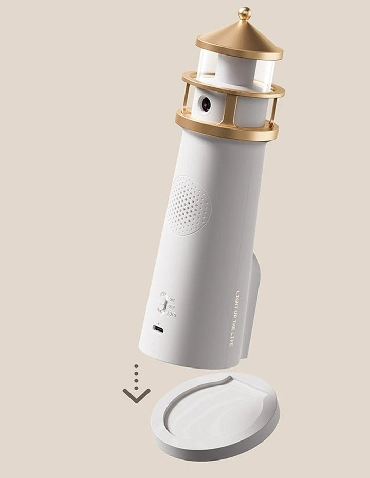 Skanto | Fyrtårn Måne Prosjektor Lampe – Dimmbar Bluetooth Stemningslys med Bevegelsessensor, Perfekt for Nattlig Fred og Julegave