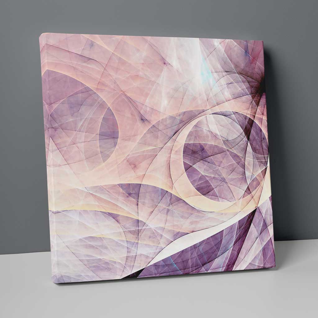 Abstrakt fraktal lilla rosa nr. 2, kunsttrykk på lerret
