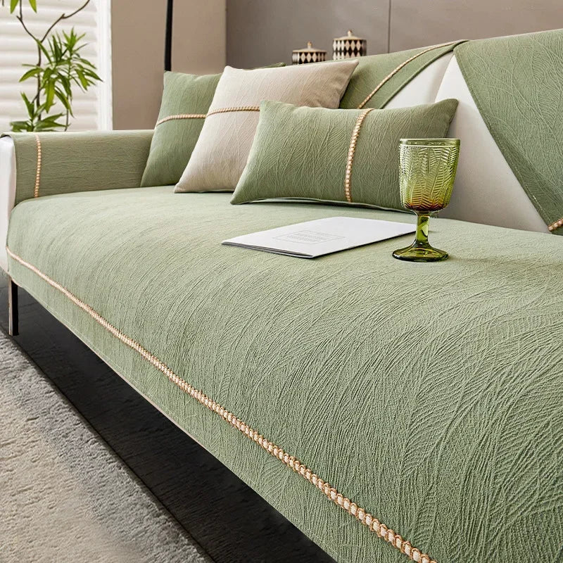 Skanto | LinenLux Sofa Cover – Elegant linlook beskyttelse for rene og stilige stuer