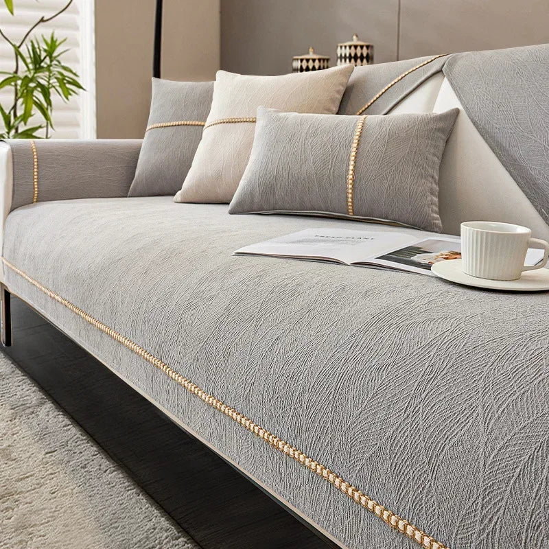 Skanto | LinenLux Sofa Cover – Elegant linlook beskyttelse for rene og stilige stuer