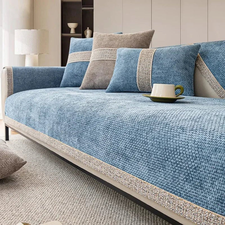 Skanto | LinenLux Sofa Cover – Elegant linlook beskyttelse for rene og stilige stuer