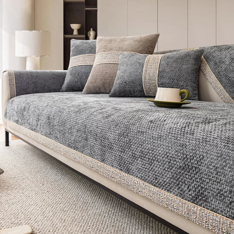 Skanto | LinenLux Sofa Cover – Elegant linlook beskyttelse for rene og stilige stuer