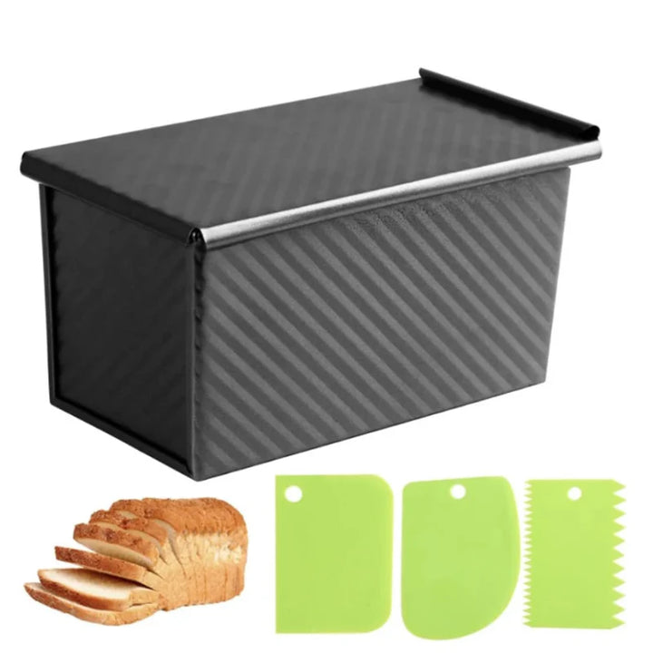 Lang Pullman Brødform med Lokket Non-Stick Rustfritt Stål Brødform | Skanto
