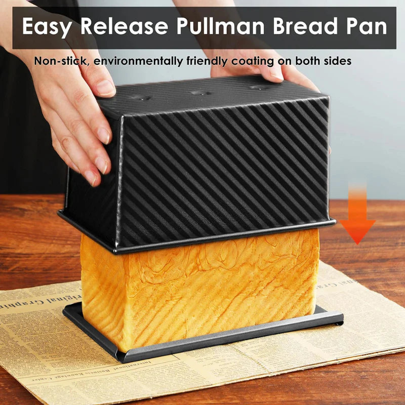 Lang Pullman Brødform med Lokket Non-Stick Rustfritt Stål Brødform | Skanto