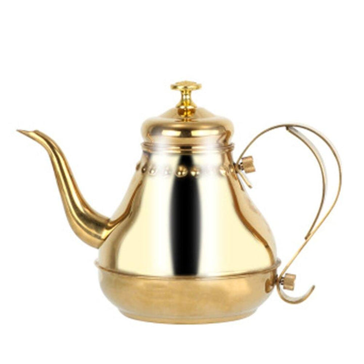 Lang rustfritt stål munn potte kjele med melkefilter infuser oolong te potte | Skanto