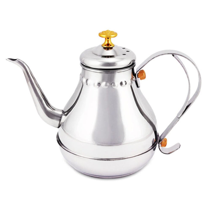Lang rustfritt stål munn potte kjele med melkefilter infuser oolong te potte | Skanto