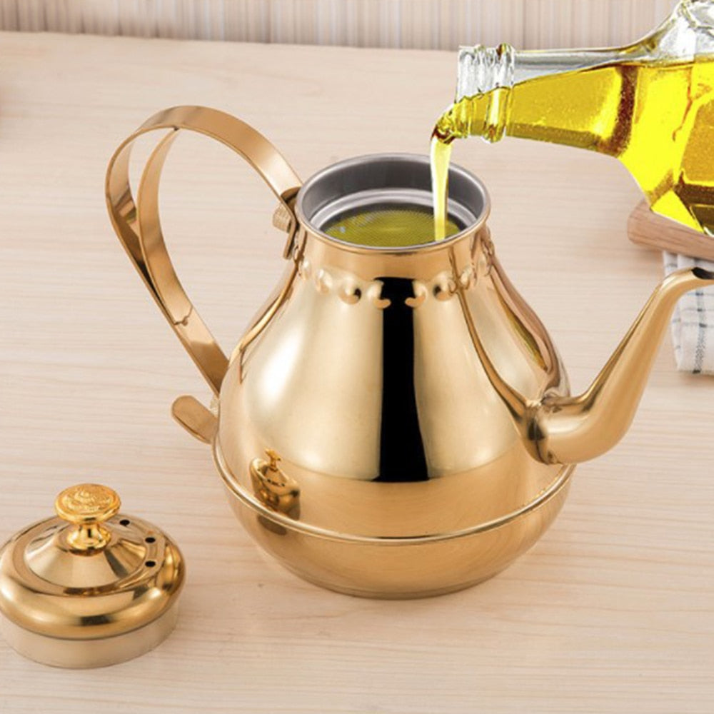 Lang rustfritt stål munn potte kjele med melkefilter infuser oolong te potte | Skanto