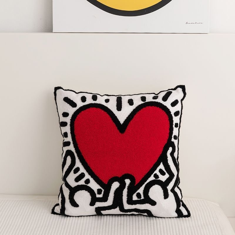 Love Heart Sofa Cushion in Soft Plush Fabric Design | Skanto