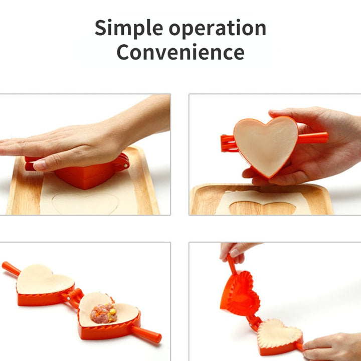 Love Shape Dumpling Mold Plastisk Mold Stor Kjøkken Tilbehør | Skanto