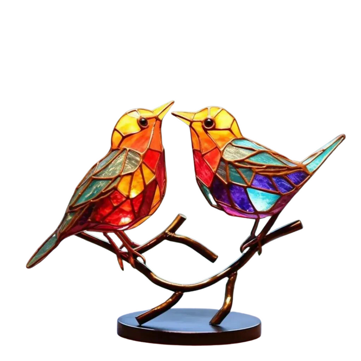 ElegantAviary | Fargerike fugler på gren skrivebordsdekorasjoner Skanto