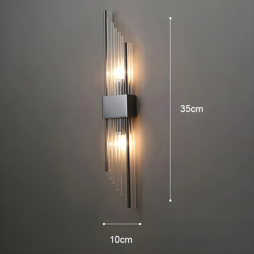 Vegglampe med krystalleffekt – Elegant design med gullfargede detaljer
