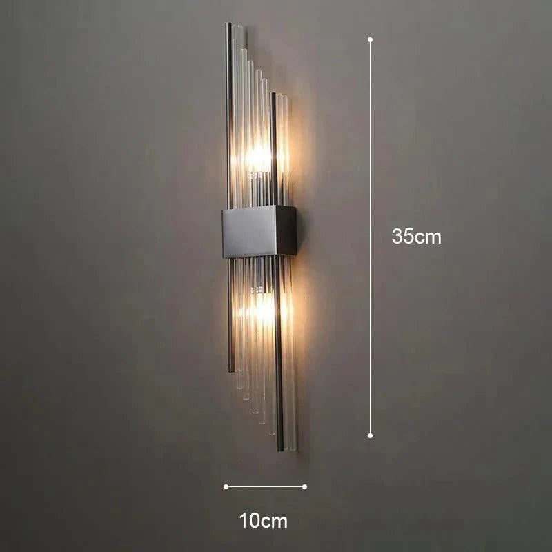 Skanto | Elegant Light - Krystall Vegglampe - Gylden Berøring