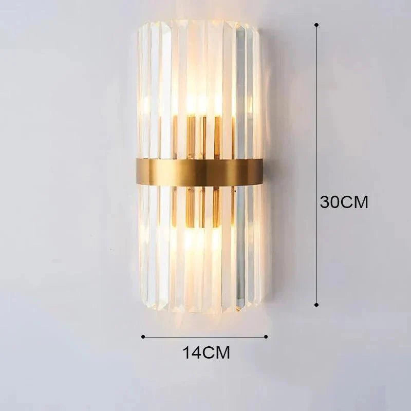 Skanto | Elegant Light - Krystall Vegglampe - Gylden Berøring