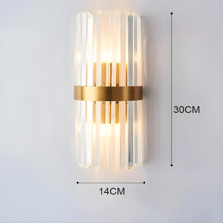 Vegglampe med krystaleffekt – Elegant design med gyllen aksent | Skanto