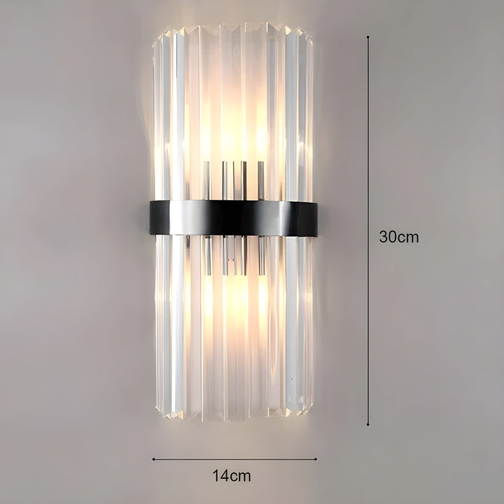 Vegglampe med krystalleffekt – Elegant design med gullfargede detaljer