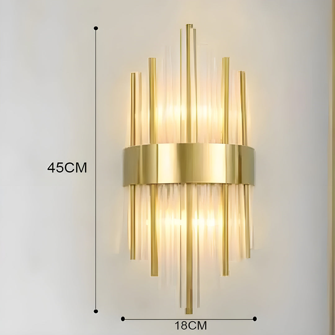 Vegglampe med krystaleffekt – Elegant design med gyllen aksent | Skanto