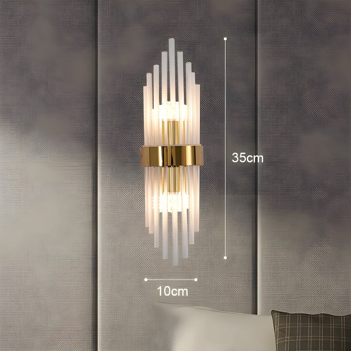 Vegglampe med krystaleffekt – Elegant design med gyllen aksent | Skanto
