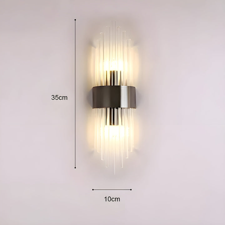 Vegglampe med krystaleffekt – Elegant design med gyllen aksent | Skanto