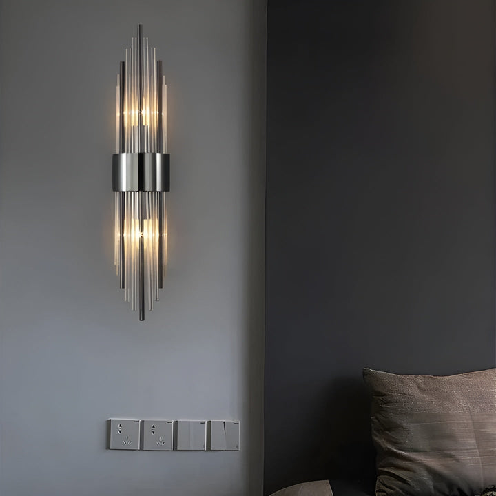 Vegglampe med krystalleffekt – Elegant design med gullfargede detaljer