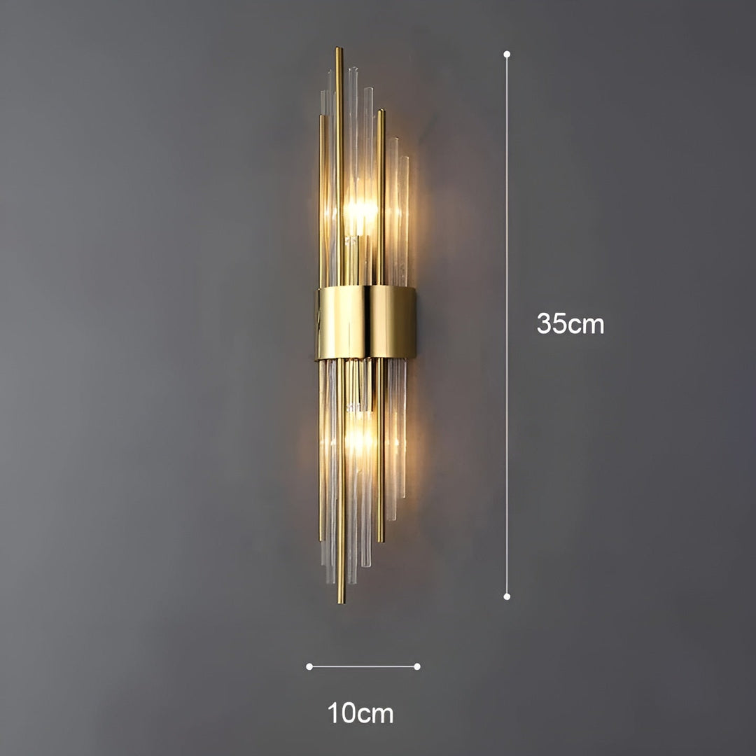 Vegglampe med krystaleffekt – Elegant design med gyllen aksent | Skanto