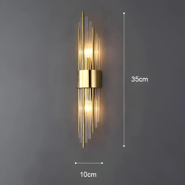 Vegglampe med krystaleffekt – Elegant design med gyllen aksent | Skanto