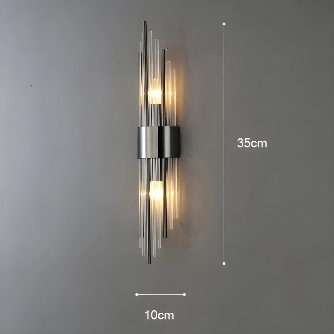 Vegglampe med krystalleffekt – Elegant design med gullfargede detaljer