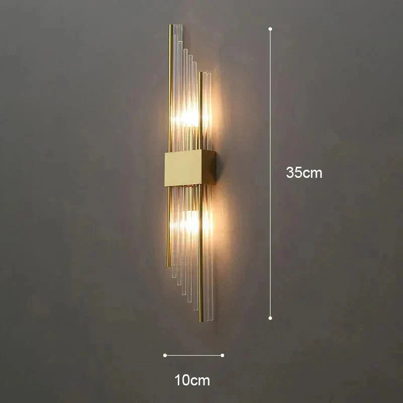 Skanto | Elegant Light - Krystall Vegglampe - Gylden Berøring