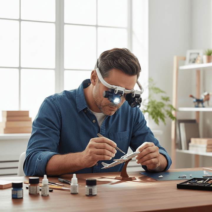 Skanto | LUMIVISOR – Justerbare LED Forstørrelsesglass med 8x–23x Zoom