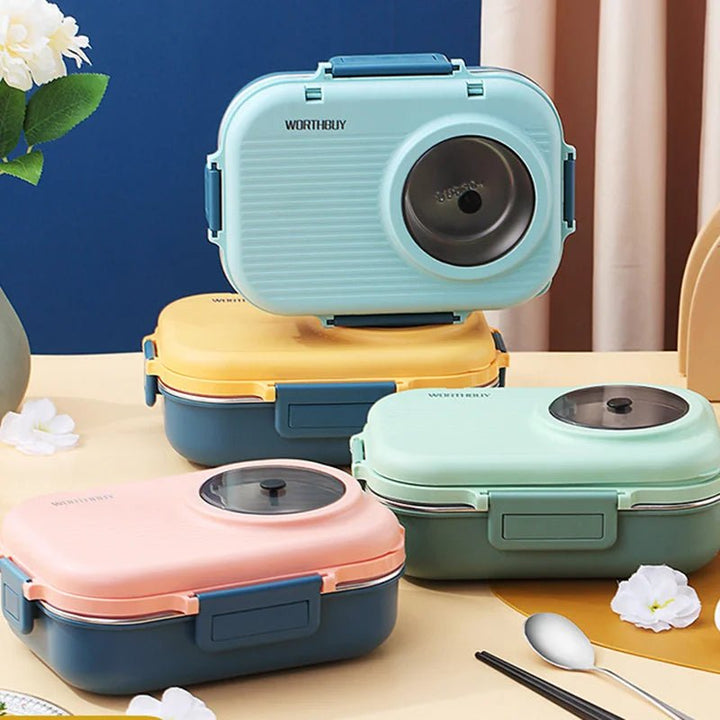 Skanto | LUNCHMATE – Lunchboks i rustfritt stål med 3 rom for ferske og organiserte måltider