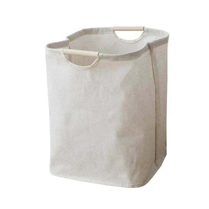 Skanto | LuxeFold Hamper – Elegant Bomull-Linnen Vaskeri Organizer