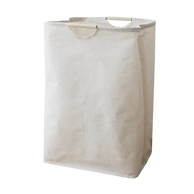 Skanto | LuxeFold Hamper – Elegant Bomull-Linnen Vaskeri Organizer