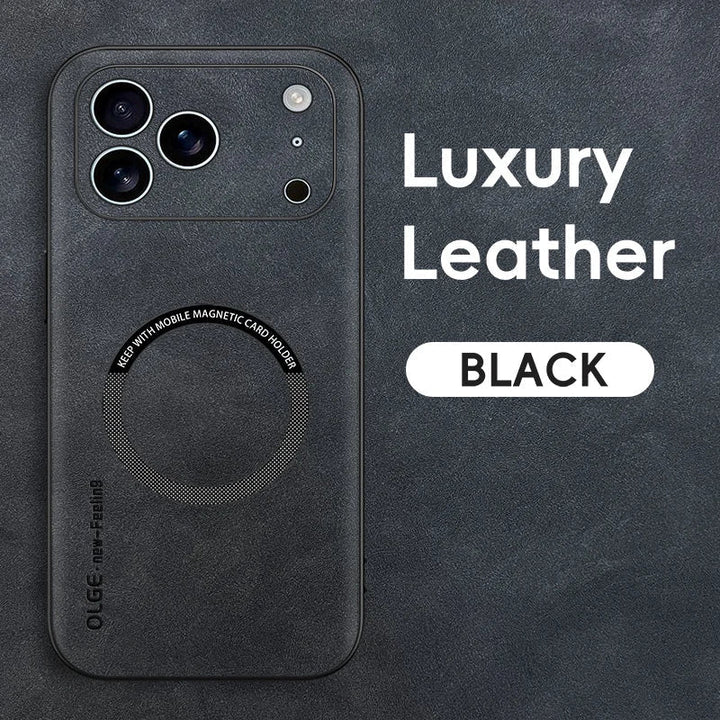 LUXEGUARD – Premium-Handyhülle fra Leder med MagSafe for iPhone