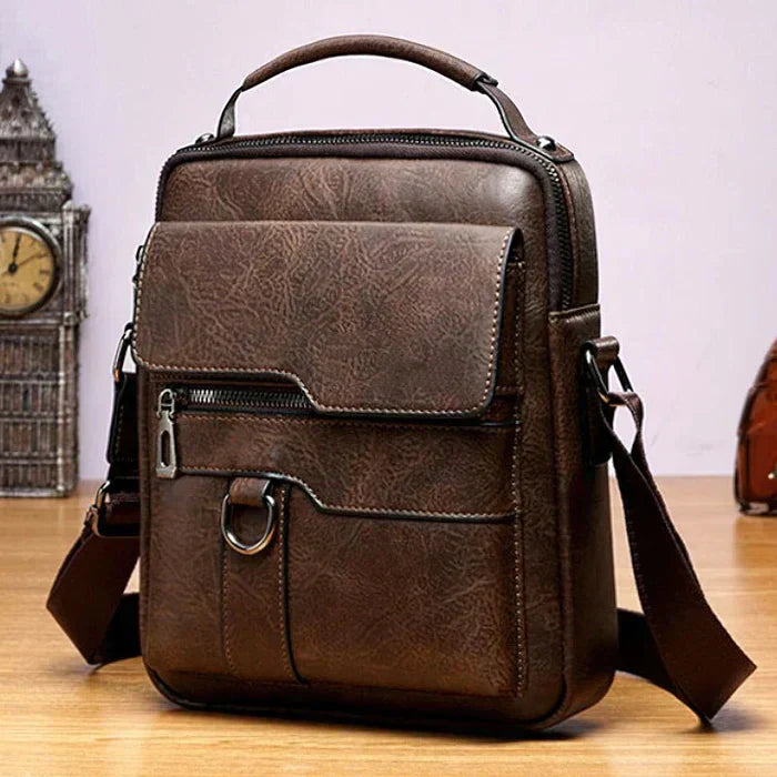 Skanto | LeatherLux Elegant Skinn Skulderveske | Høy- Kvalitets Design | Praktisk & Stilfull for Hverdag & Kontor