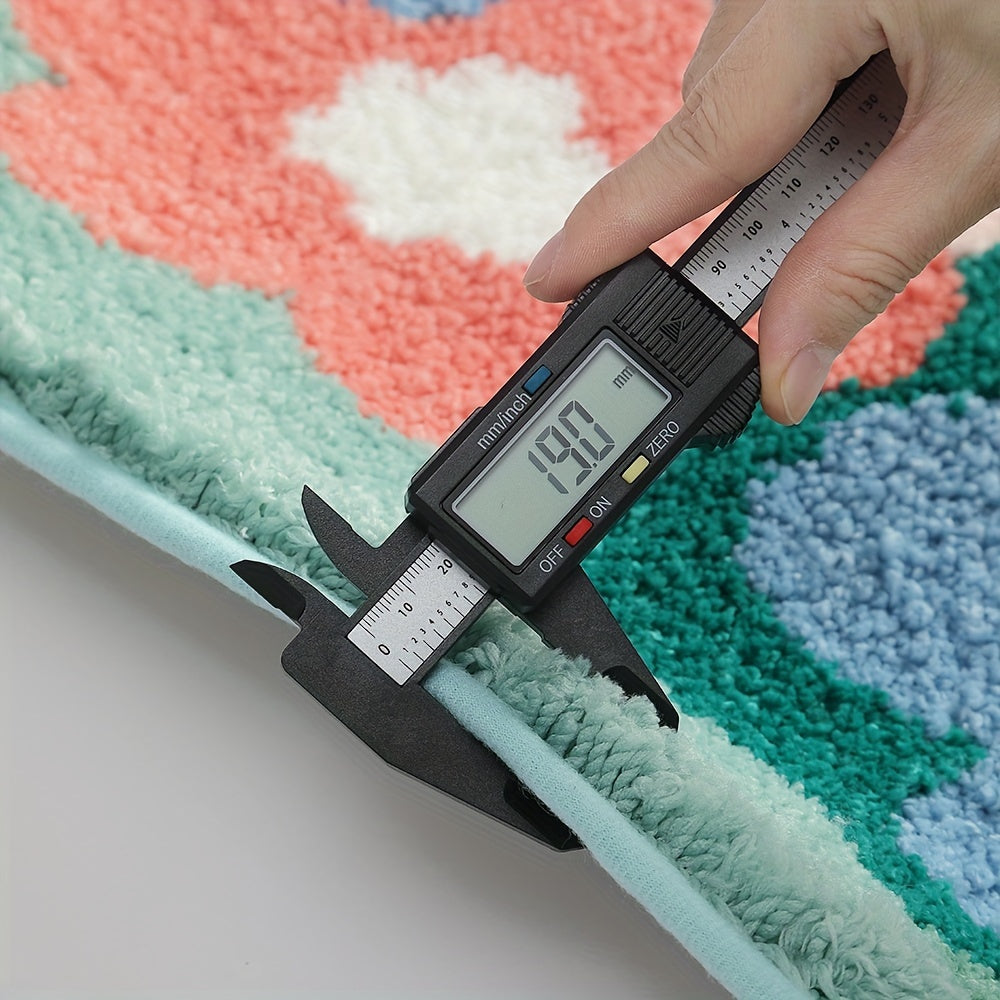 Norvo | Velvaflor Baderomsmatte Blomstermønster | Ekstra Myk & Rasktørr | 45x70 cm | 2 cm Tykk