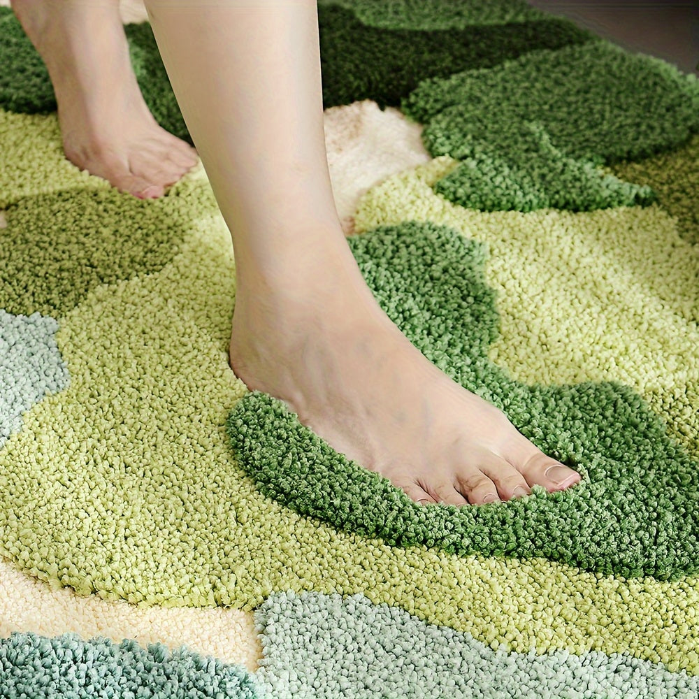 Norvo | Velvaflor Baderomsmatte Blomstermønster | Ekstra Myk & Rasktørr | 45x70 cm | 2 cm Tykk