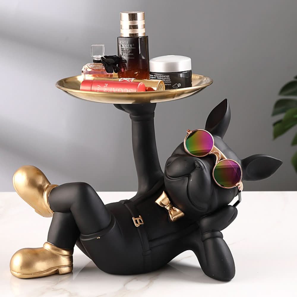 Skanto | Harpiks Bulldog Dekorasjon Tallerken Skulptur