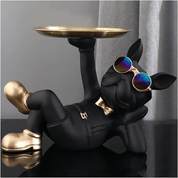 Skanto | Harpiks Bulldog Dekorasjon Tallerken Skulptur
