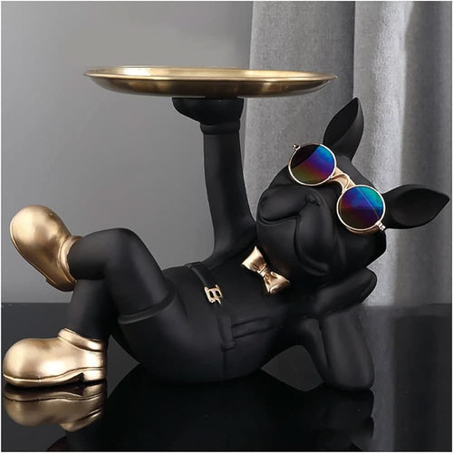 Skanto | Harpiks Bulldog Dekorasjon Tallerken Skulptur
