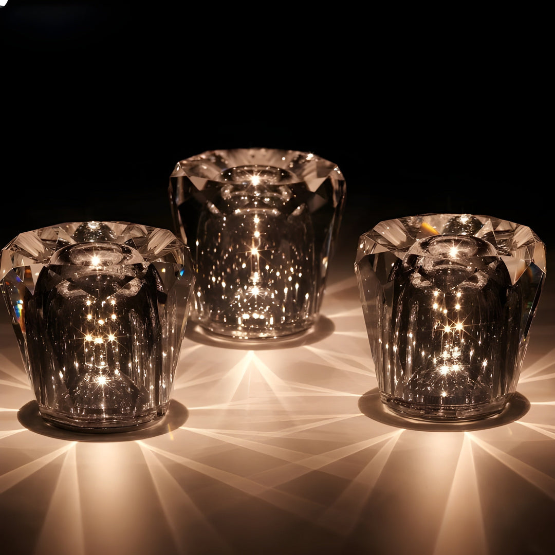 Skanto | Luksuriøs Oppladbar Diamant Krystall Bordlampe - Lumière Diamant