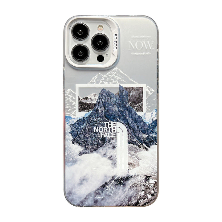 Galvaniske bokstaver Snow Mountain mobildeksel for iPhone