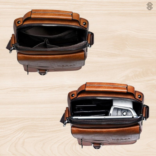 Skanto | LeatherLux Elegant Skinn Skulderveske | Høy- Kvalitets Design | Praktisk & Stilfull for Hverdag & Kontor