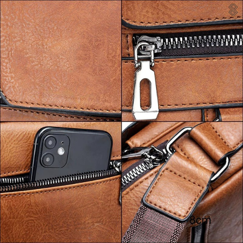 Skanto | LeatherLux Elegant Skinn Skulderveske | Høy- Kvalitets Design | Praktisk & Stilfull for Hverdag & Kontor
