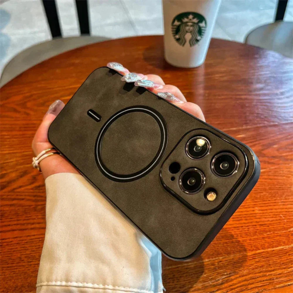 Magnetische Schutzhülle fra Leder fürs Handy