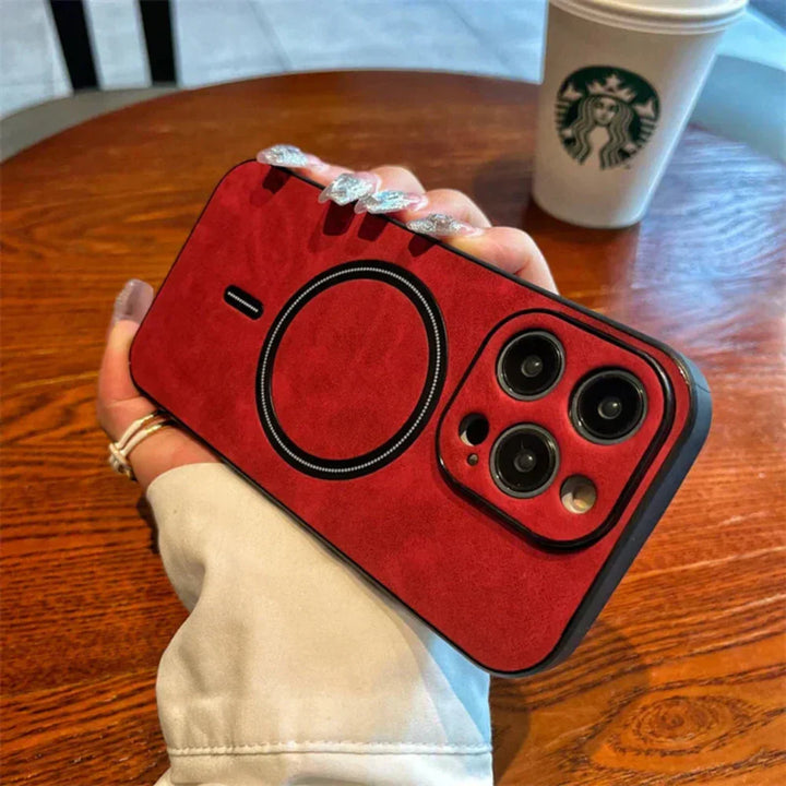 Magnetische Schutzhülle fra Leder fürs Handy