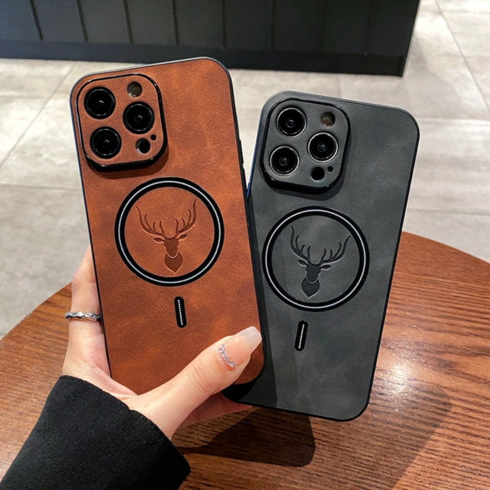 Magnetische Schutzhülle fra Leder fürs Handy