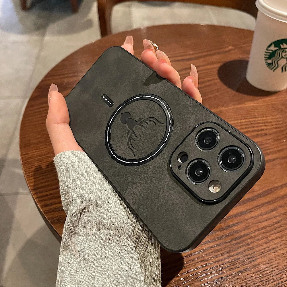 Magnetische Schutzhülle fra Leder fürs Handy